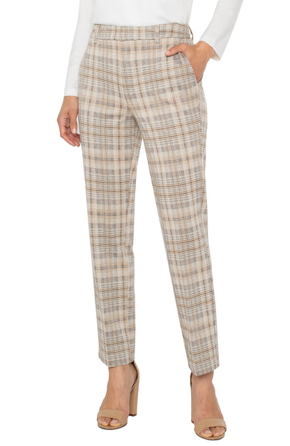 High Rise Kelsey Trouser - Khaki/Cream Campbell Plaid