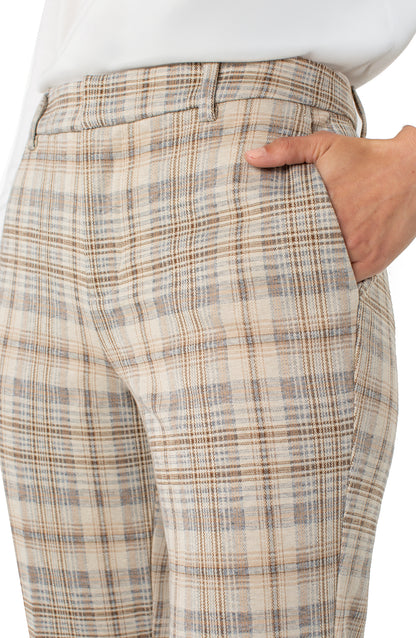 High Rise Kelsey Trouser - Khaki/Cream Campbell Plaid