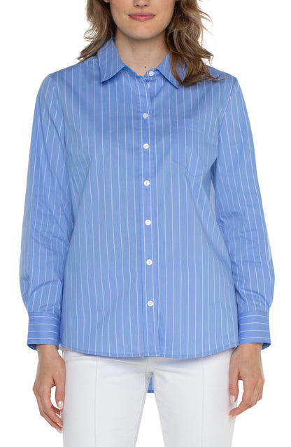 Classic Fit Button Front Poplin Shirt