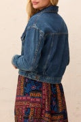 Casual Denim Jacket w/ Back Pleats