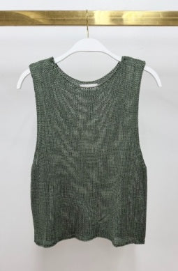 Crochet Knit Sleeveless Top
