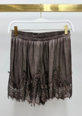 Lace Hem Silky Short