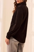 Flowy Shacket w/ Fringe - Black