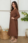 Linen L/S V-neck Maxi Dress