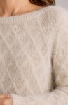 Long Sleeve Boatneck Sweater Camel Metallic