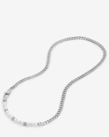 Julian Loves Pearls Necklace 5mm Silver