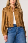 Puff Sleeve jacket w/ Laser Cut Hem