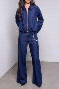 Audrey Pleated Drama Wide Denim After Midnight