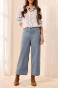 Comfort Stretch High Rise Palazzo Pants - Blue Fog