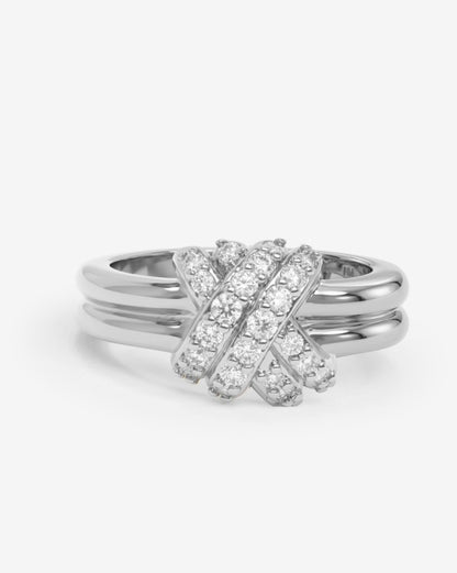 Knot Crossed Ring