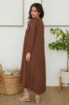Linen L/S V-neck Maxi Dress