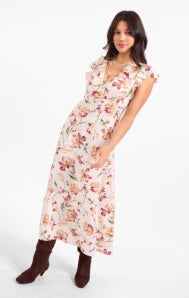 Earth Song Ruffle Midi Dress