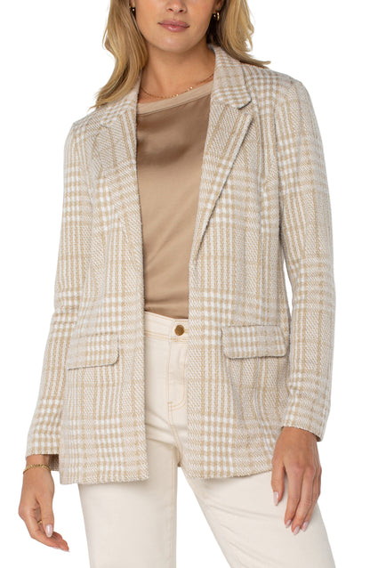 Boyfriend Blazer - Cream/Tan Plaid