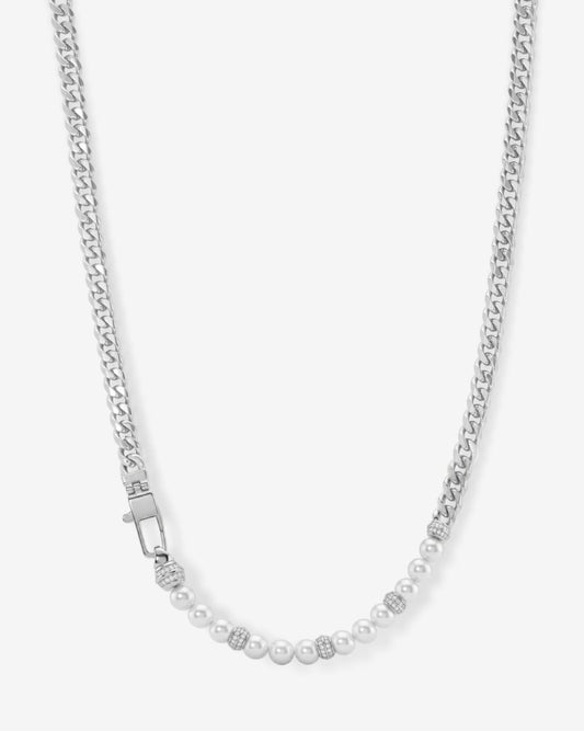 Julian Loves Pearls Necklace 5mm Silver