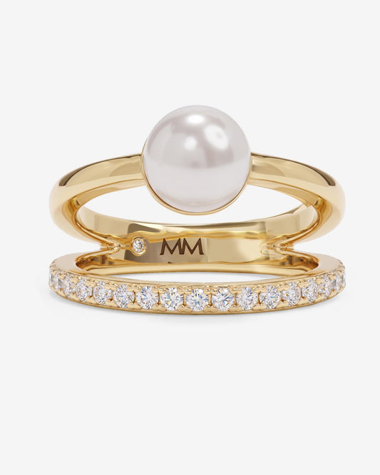 Perfect Pearl Stacked Ring
