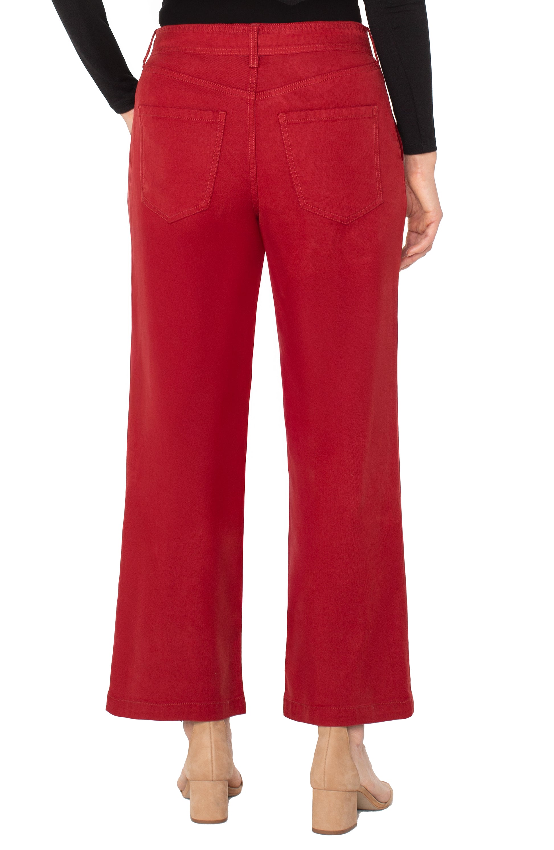 Stride Wide Leg w/ Self Belt - Maroon Berry - BAY WINDOW