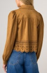 Puff Sleeve jacket w/ Laser Cut Hem