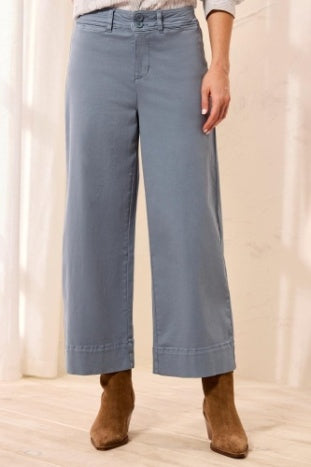 Comfort Stretch High Rise Palazzo Pants - Blue Fog