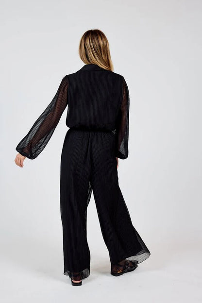 Gathering Button Up Jumpsuit