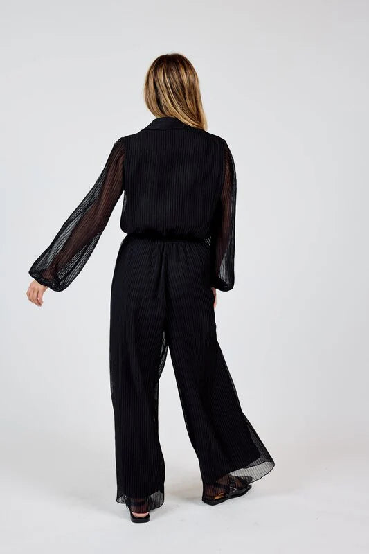 Gathering Button Up Jumpsuit