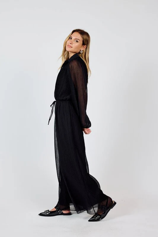 Gathering Button Up Jumpsuit