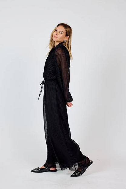 Gathering Button Up Jumpsuit