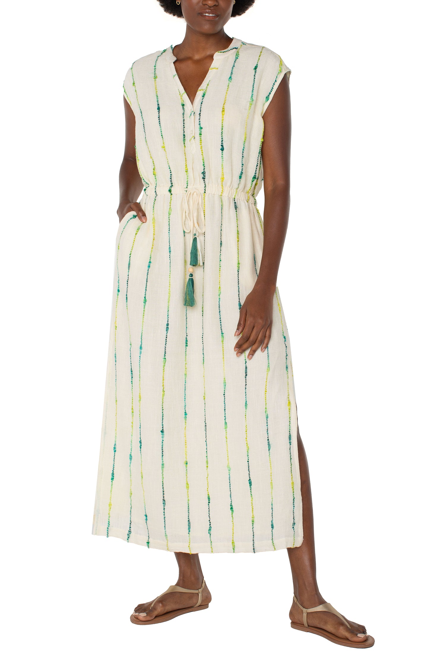 Dolman Woven Midi Dress w/ Smocked Waist