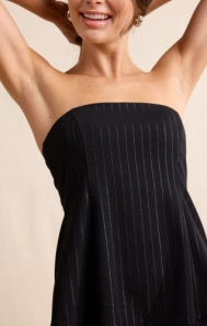 Gilded Evening Pinstripe Tube Top