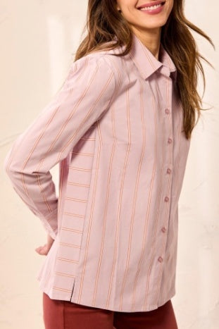 L/S Button Front Shirt w/ Side Panels