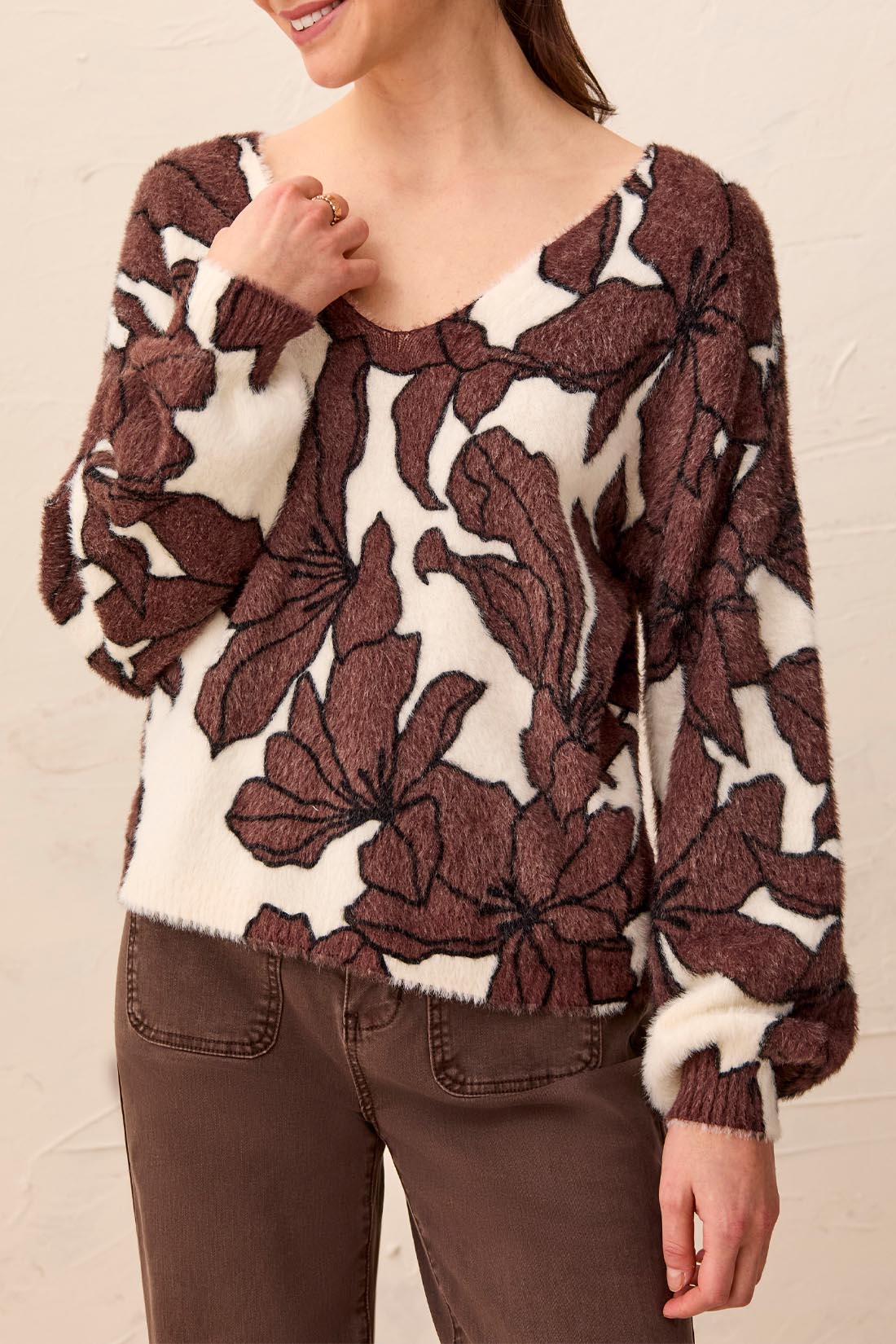 Wear 2 Ways Sweater -Saddle Brown