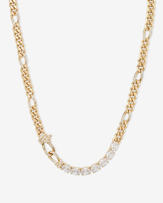 Knot Diamonds Figaro Chain Necklace