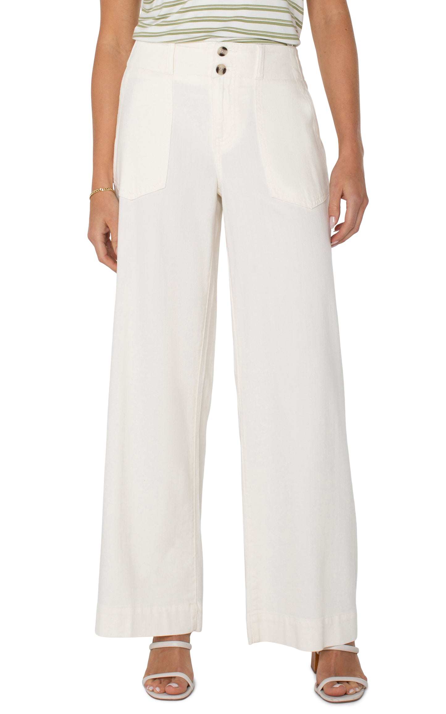 Utility Patch Pocket Wide Leg - Whipped Cream