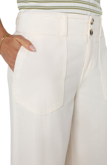 Utility Patch Pocket Wide Leg - Whipped Cream