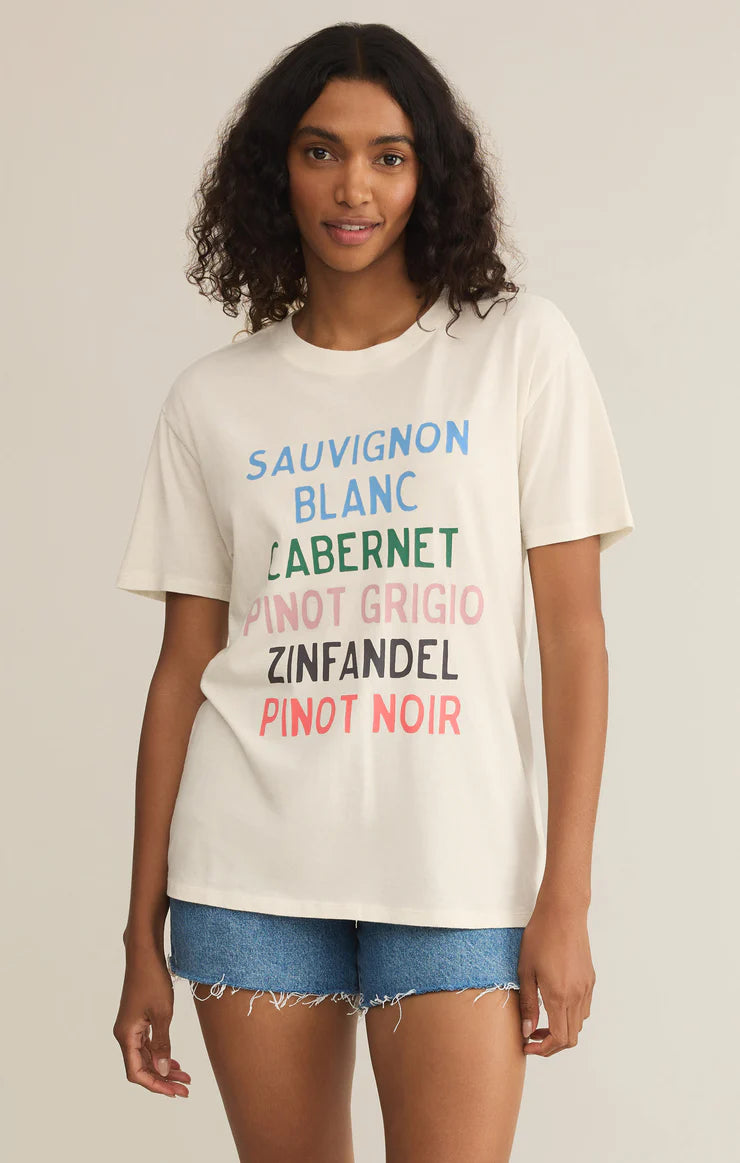 Vino Boyfriend Tee - Sea Salt