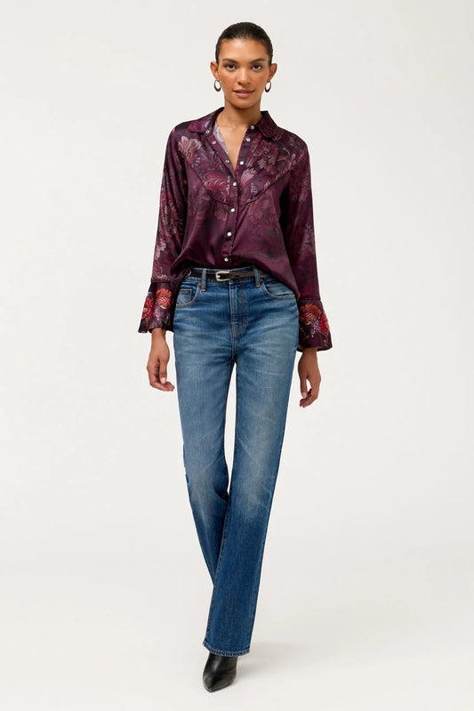 Western Flutter Sleeve Blouse Tazari