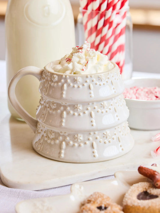 Sculpted White Tree Mug