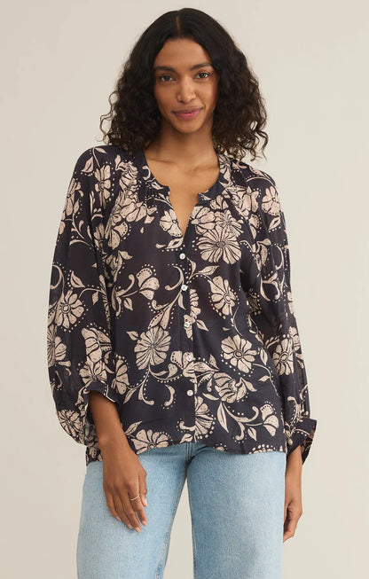 Wren Ari Floral Blouse - Parchment