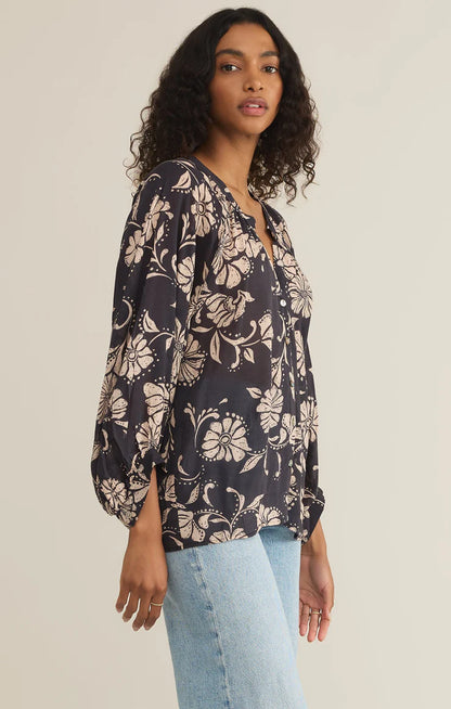 Wren Ari Floral Blouse - Parchment