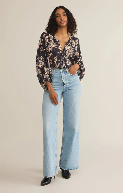 Wren Ari Floral Blouse - Parchment