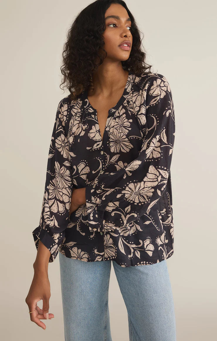 Wren Ari Floral Blouse - Parchment