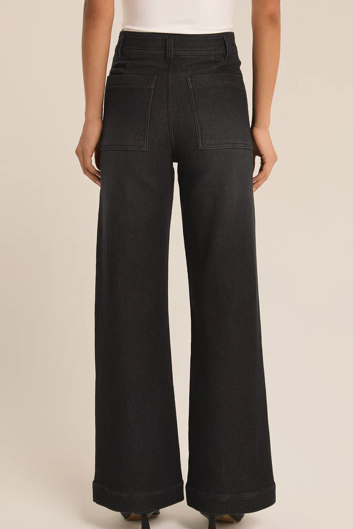 Rilynn Wide Leg Denim Trouser - BAY WINDOW