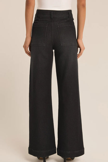 Rilynn Wide Leg Denim Trouser - BAY WINDOW