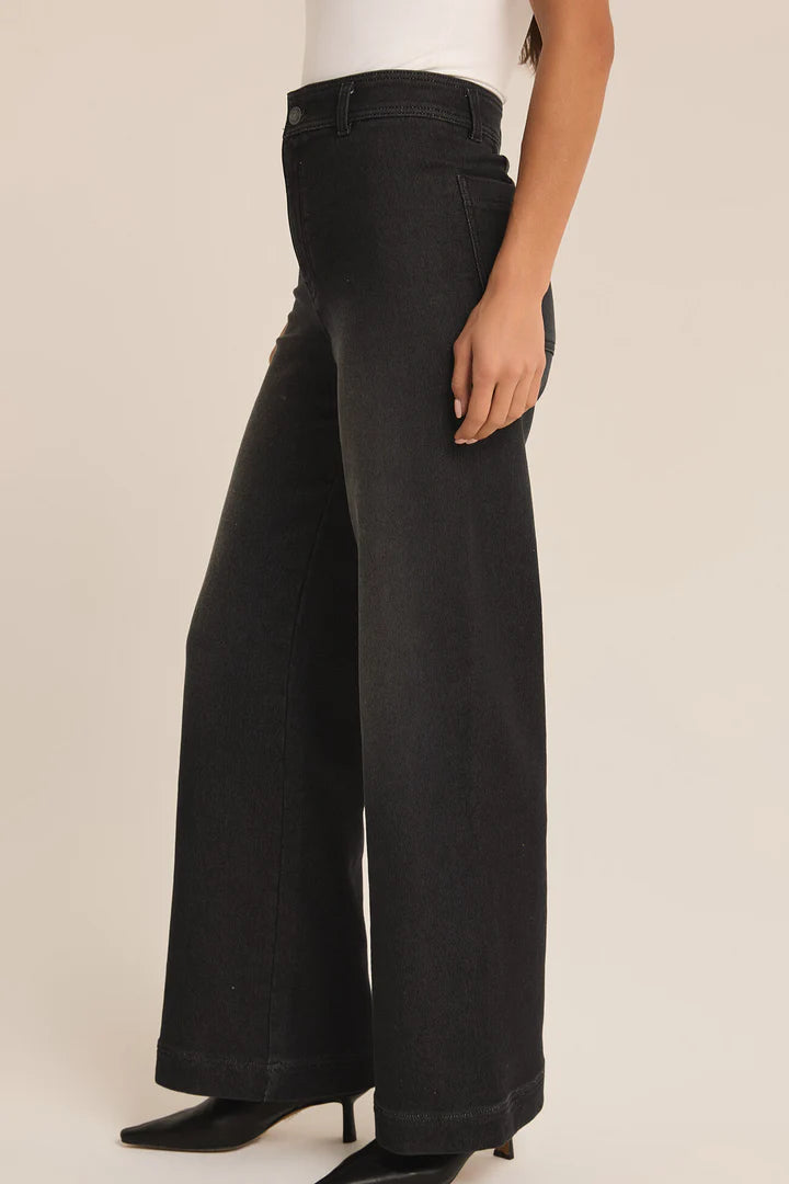 Rilynn Wide Leg Denim Trouser - BAY WINDOW