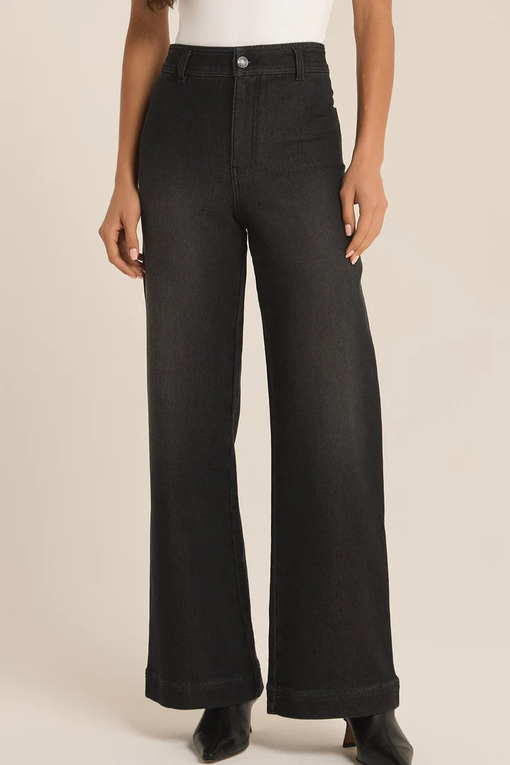 Rilynn Wide Leg Denim Trouser - BAY WINDOW