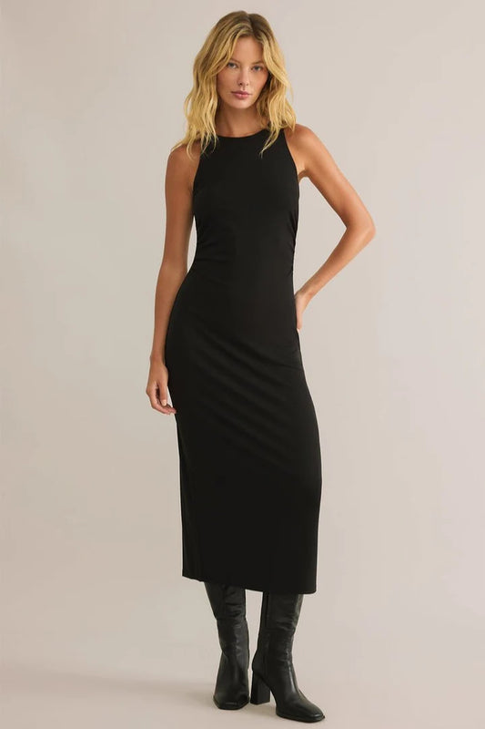 Adison Midi Dress - Black - BAY WINDOW
