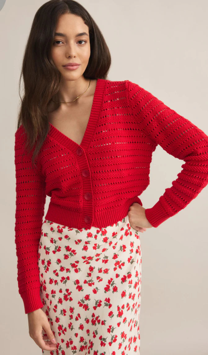 Romance Cardigan - Cherry - BAY WINDOW