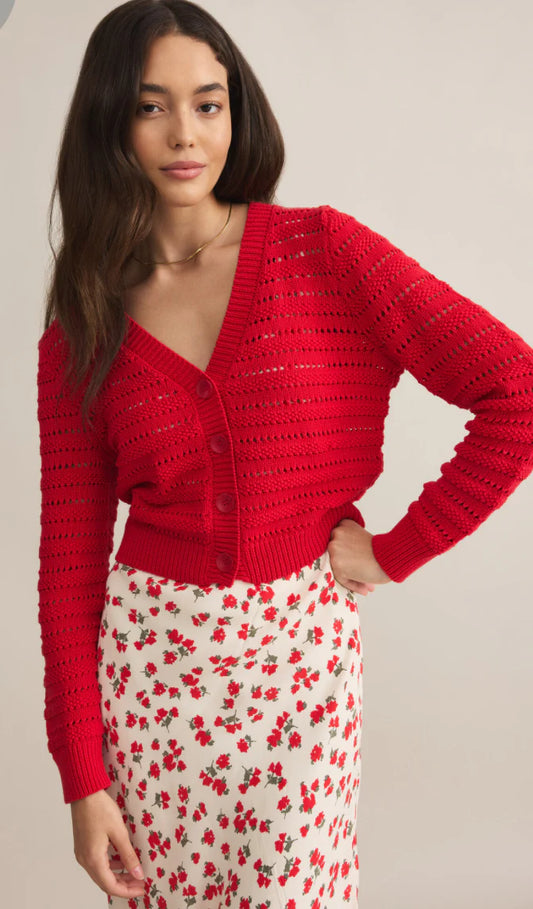 Romance Cardigan - Cherry - BAY WINDOW