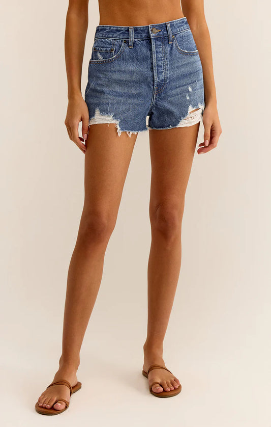 Classic Hi-Rise Denim Short - Vintage Indigo - BAY WINDOW