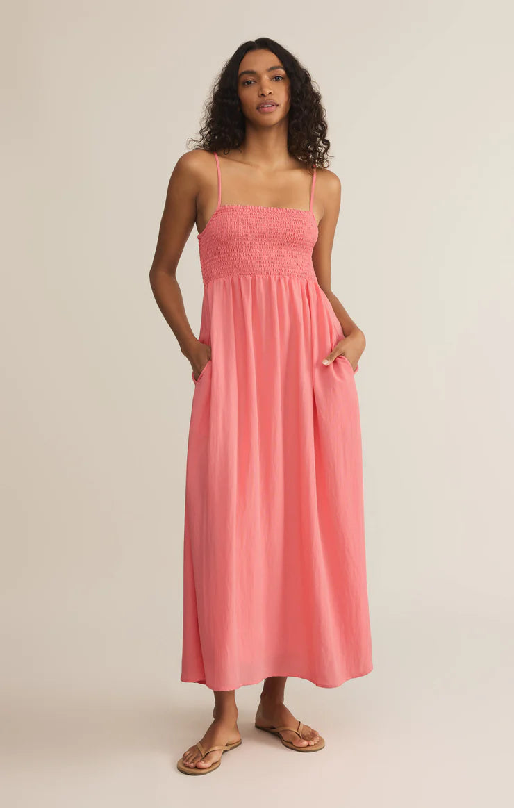 Beachside Midi Dress - Sunset Pink - BAY WINDOW