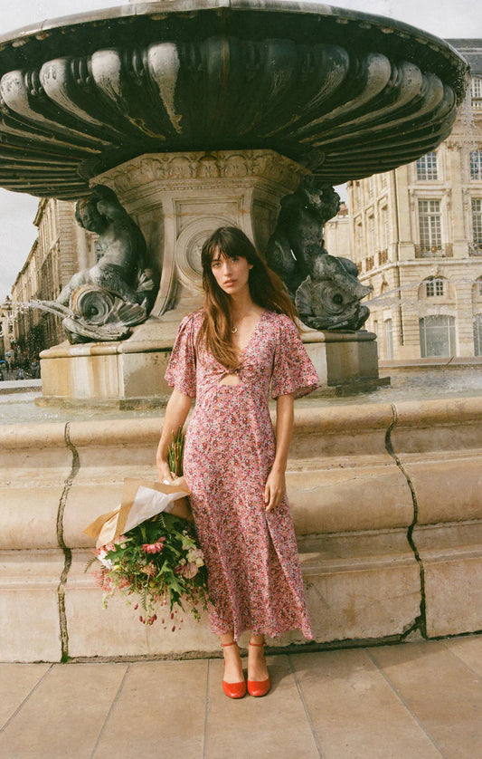 Mavis Dulce Floral Midi Dress - Rose Mauve - BAY WINDOW